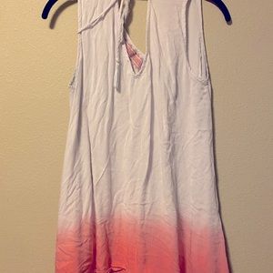 Ombré dipped pink sleeveless top
